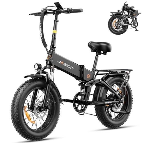 YOLOWAY X-Hunter Bicicleta Electrica Plegable Bici Electricas Adulto | 20'×4.0' Fat Tire | 48V 13Ah Batería Alcance de 50 km |7 Velocidades | Doble Suspensión | E Bike Todo Terreno