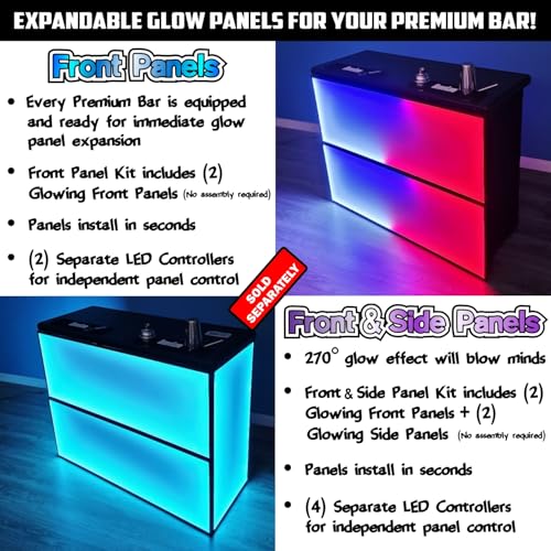 Image of PartyLife 48 inch Premium Portable Bar Table w /Folding Legs, Black Fabric Bar Skirt, 2 Storage Shelves & 2 Carrying Bags | Commercial Grade | Strong & Sturdy - White