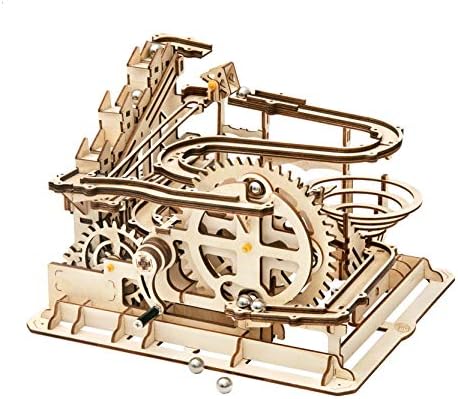 Rowood 3D Puzzles for Adults, Wooden Marblr Run Model Kit, DIY Building Kits for Adults to Build, Craft for Teens, Gift for Adults & Teen Boys Girls, Age 14+, Waterwheel Coaster