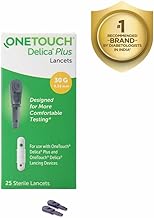 OneTouch Delica Plus Lancets | Pack of 25 Lancets | For Virtually Pain Free Blood Glucose Testing| Global Iconic Brand | For use with OneTouch Delica Plus Lancing Device