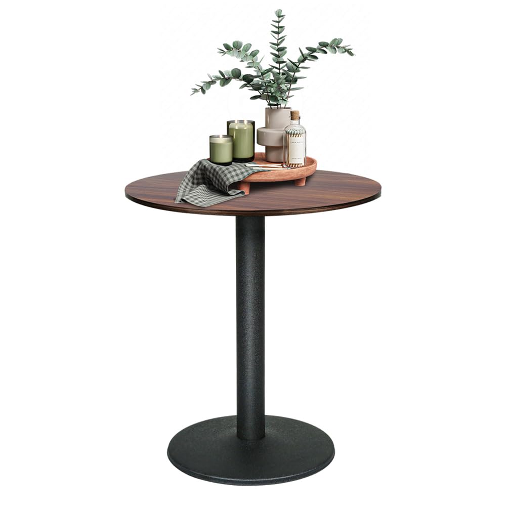 LANTUS Table de Bar Ronde, Table à Manger, carrée, Style Industriel, Planche de Bois + Pieds en Fer, Charge maximale 125KG, 60 * 60 * 72cm (B)