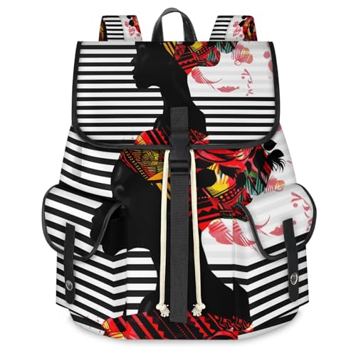 TropicalLife African American Woman Black Travel Laptop Backpack for Men and Women, Lightweight Computer Casual Daypack Backpacks Nurse Teacher Gym Hiking Work Bag