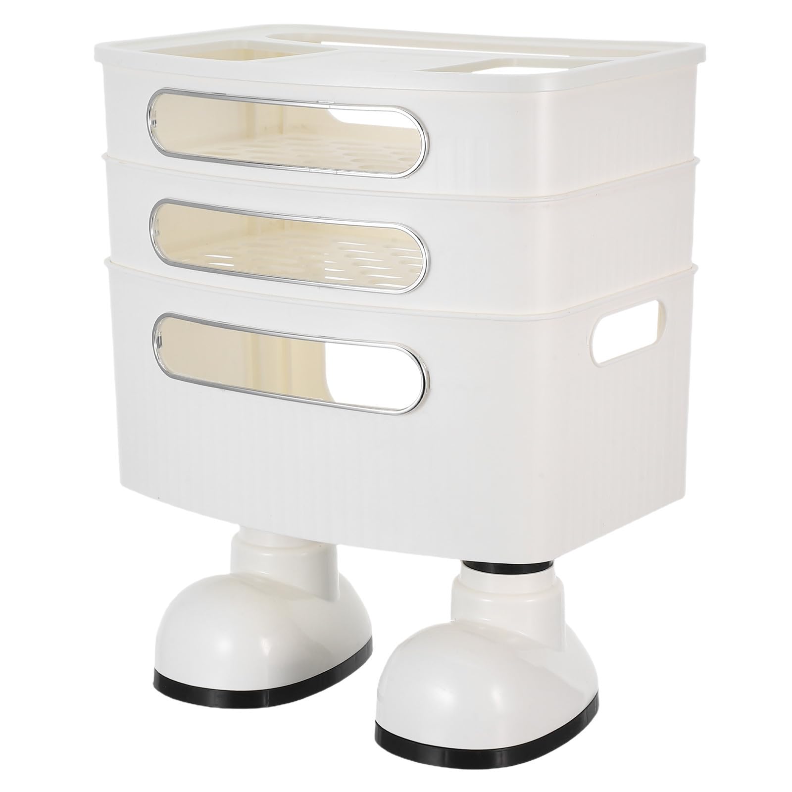 Abaodam Caja Organizadora para Router de 3 Capas en PP Blanco Gestión de Cables, Solución Versátil para Almacenamiento en Sala y Dormitorio