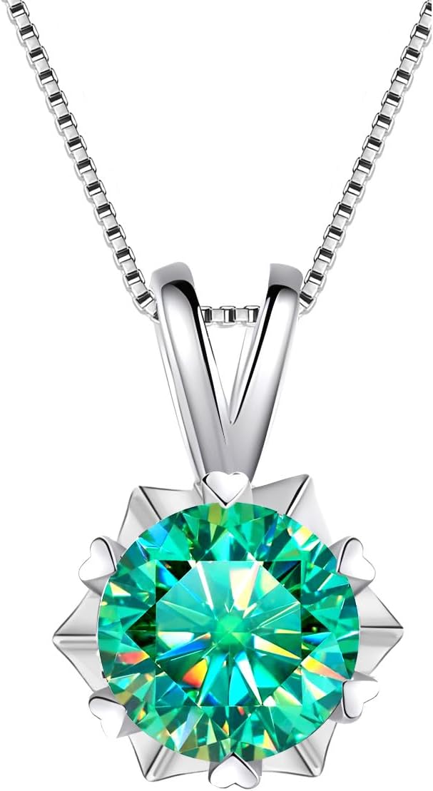1-2 Carat Shiny Moissanite Pendant Necklace for Women Gift S925 Silver Laboratory Cultivated Diamond Jewelry Gift