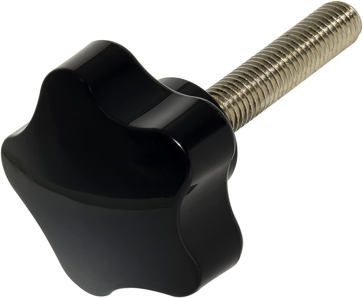 Flyshop 1.9" 50mm Star Knob 3/8" 10mm Thread Stud Screw on Clamping Grip M10 x 20mm 6 Pcs