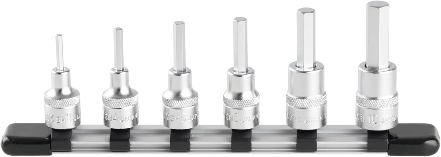 TONE Hex Socket Set with Socket Holder HH306 3/8" Inch Drive 6-Piece