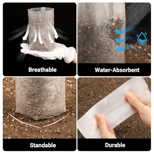 Sacos de cultivo de mudas para plantas a granel, EnPoint 15 x 20 cm, sacos de berçário não tecidos,