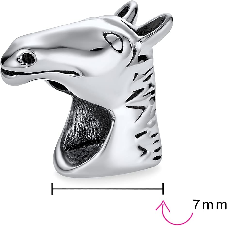 Bling Jewelry Set of Two Western Horse Jockey Equestrian Hat Cap Sports Helmet Charm Bead For Women Teen .925 Sterling Silver Fits European Charm Bracelet