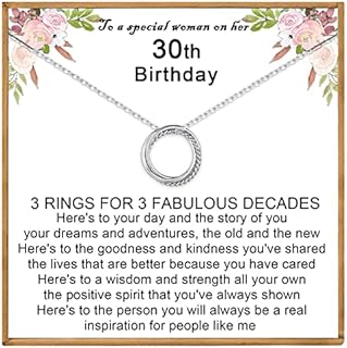 VOSAP 30th 40th 50th 60th 70th Birthday Gifts for Women, Birthday Gifts for Best Friends, Sterling Silver Necklace Jewellery 30th 40th 50th 60th 70th Birthday Gifts for Her Daughter Mum