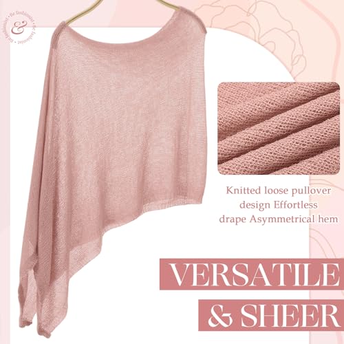 Image of Women Sheer Poncho Shrug Summer Sheer Blouse Top Lightweight Poncho Bolero for Evening Dress