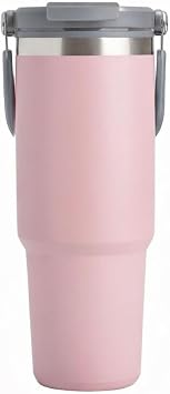 900 ml Paslanmaz  elik Pipetli ve Kilit Kapakl  Kulplu Termos 6 Saat S cak/So uk - FC1180 Pembe