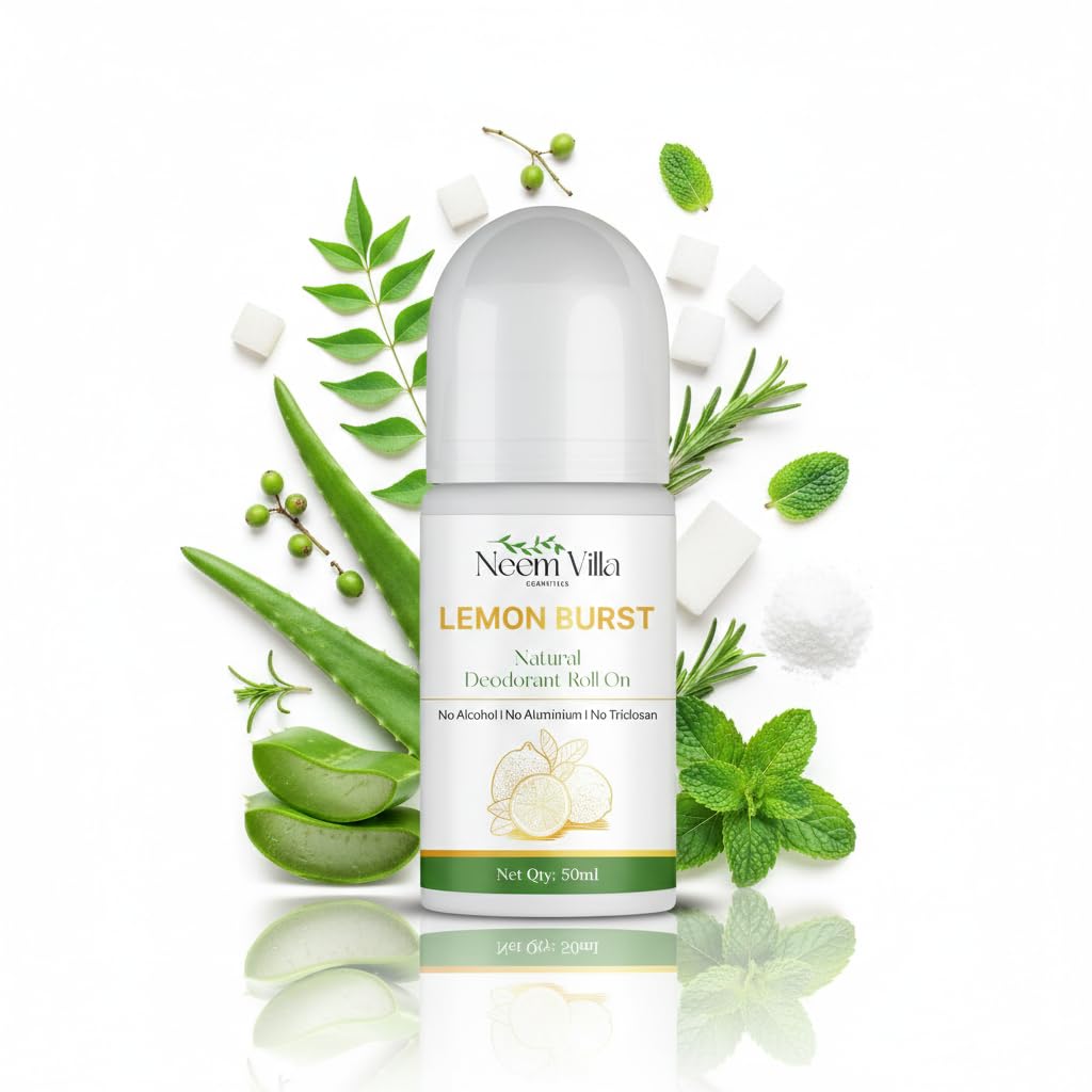 Lemon Roll-On Deodorant, Natural Underarm Whitening for Women and Men, Unisex, 50 ml (Pack of 1)-image-22