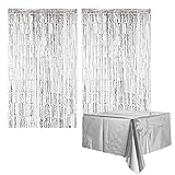 【Fiesta inolvidable】 Las cortinas con flecos son brillantes y coloridas, lo que atrae aún más la atención de los demás. Las cortinas brillantes pueden agregar a la atmósfera de la fiesta y son la elección perfecta para decorar la fiesta.