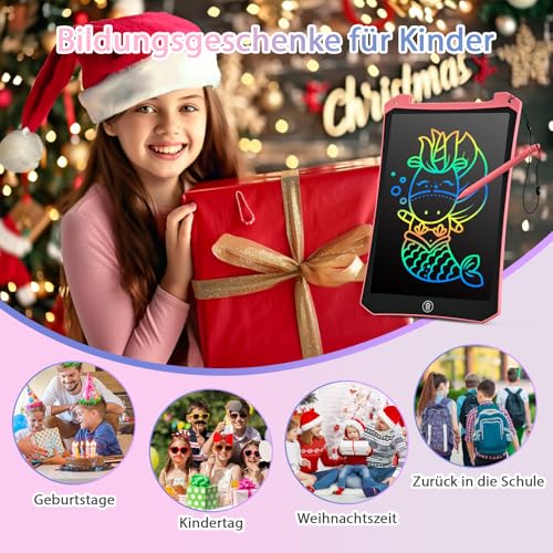 BlueSwan Maltafel Zaubertafel Reise Spielzeug für Unterwegs Kinder 2 3 4 5 6+ Jahre,10 Zoll LCD Schreibtafel mit löschfunktion,Beschäftigung im Flugzeug Autofahrt Restaurant Kleinkind Geschenk,Rosa