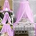 Forhome Ciel de lit Moustiquaire, Ciel de Lit Princesse Moustiquaire Dôme Polyester, Moustiquaire Enfant Décoration de Chambre Baldaquin Lit Décoration sans Poinçon pour Bébé--Violet