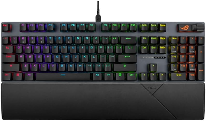 ASUS ROG Strix Scope II X – AZERTY Mechanical Gaming Keyboard – ROG NX Snow V2 Switches, RGB, Streaming Keys, Multimedia Wheel – Wrist Rest – Black