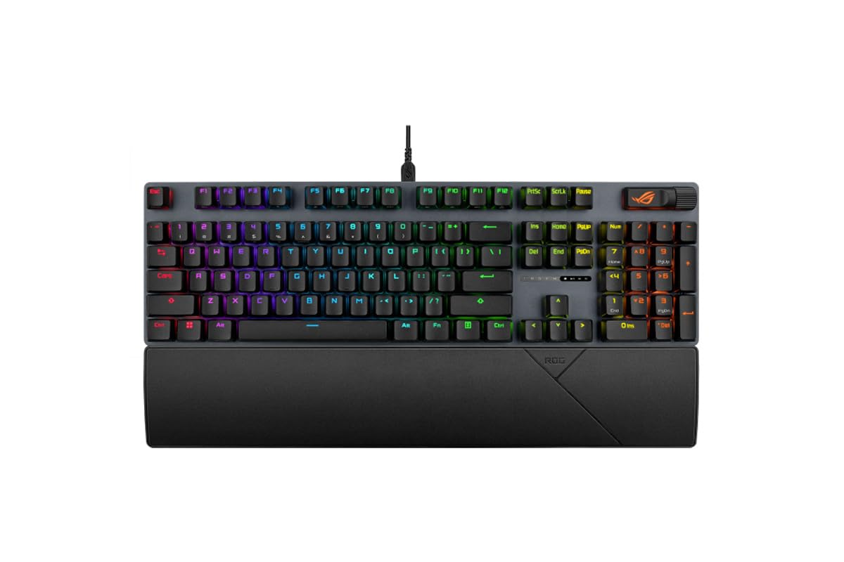 ASUS ROG Strix Scope II X - Teclado mecánico Gaming, switches ROG NX V2 Intercambiables en Caliente, Espuma Absorbente, Teclas ABS, Controles multifuncionales, Tres ángulos de inclinación, AZERTY
