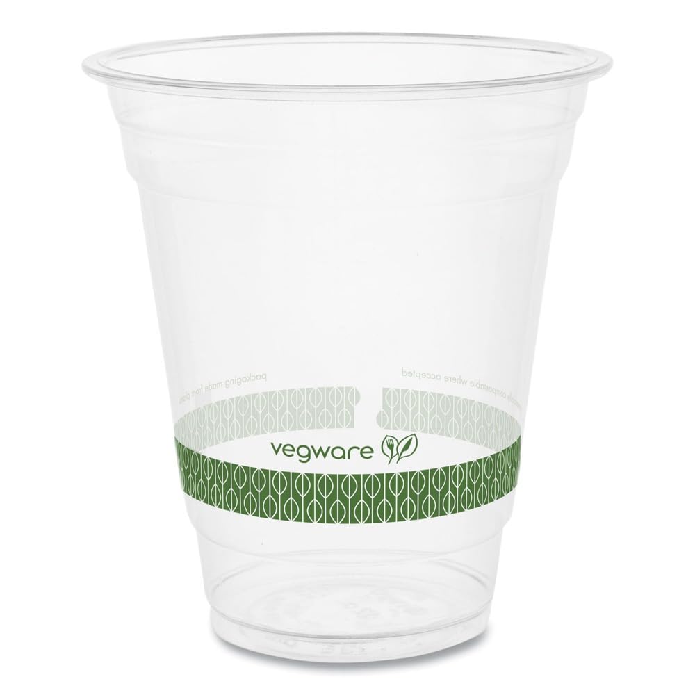Vegware Plant-based Compostable 12oz Standard PLA Cold Cup, 96-Series (Case of 1000)