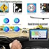 Navigateur GPS, écran tactile 7 pouces Navigation GPS pour voiture, camion, camping-car, avec informations trafic, carte de l'Europe 2025, mises à jour gratuites à vie, guidage vocal en temps réel