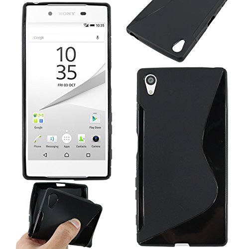 ebestStar - Funda Compatible con Sony Xperia Z5 Premium, Z5 Prime Carcasa Gel Silicona Gel TPU Motivo S-línea, S-Line Case Cover, Negro [Aparato: 154.4 x 75.8 x 7.8mm, 5.5'']