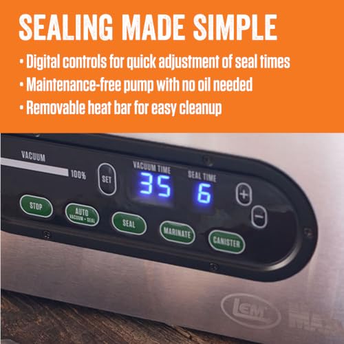 Image of LEM Products MaxVac Pro Chamber Vacuum Sealer with Mylar and Sealer Bags