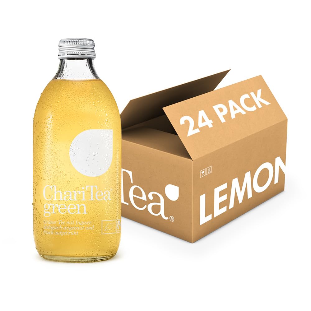 Charitea - Green - Fairer Eistee mit besten Bio Zutaten - Leckeres Erfrischungsgetränk in Glas Flasche - Biologisch angebauter Tee (24x 330ml)