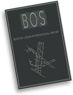 Modern Poster of Boston Logan International Airport Runway | 11x17 12x18 16x24 24x36 Unframed Wall Art | Minimal Traveler Print for Gift | Minimalist Home Office Decor
