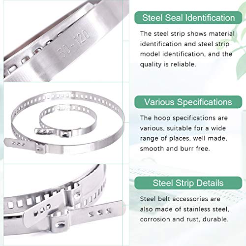 Keadic 24 Pcs Auto Cv Joint Boot Clamps Kit, 12 Pcs Small & 12 Pcs Large Stainless Steel Universal Adjustable Drive Shaft Cv Boot Clamps #TOP2