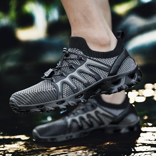 TANGYUGEN Mens Womens Water Shoes Quick Drying Aqua Beach Shoes Water Hiking Shoes Lightweight Water Sports Shoes for Swimming Fishing Kayaking4