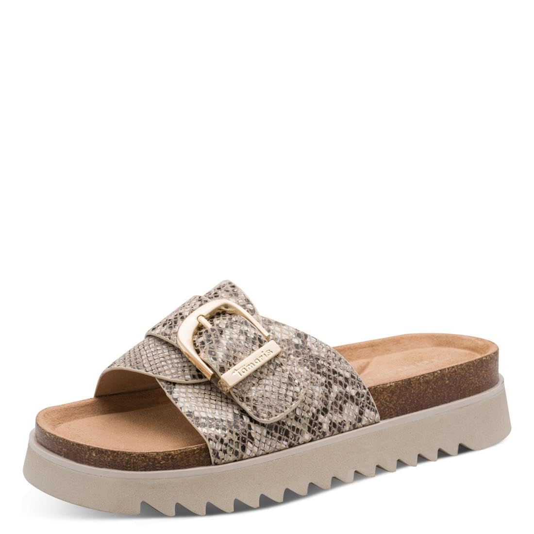 Tamaris Women Footbed Slide with Cone heel beige 3.5 UK