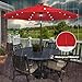 FLAME&SHADE 9 ft Patio Umbrella with Solar Lights, 40 LED Lighted Table Outdoor Umbrella for Deck, Pool, Porch, Backyard, Market, Garden, 8 Sturdy Ribs, UV Protection, Red