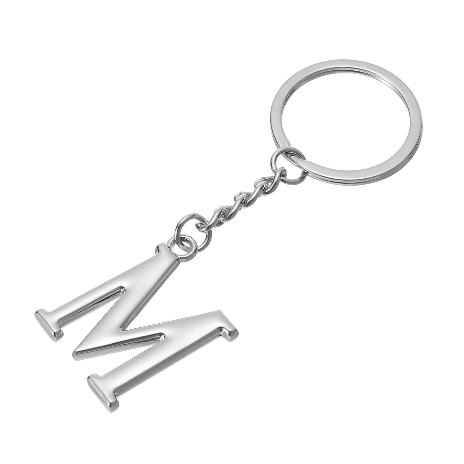 PATIKIL Initiële Letter Sleutelhanger, Letter F Sleutelhanger DIY Hanger Sleutelhanger Tas Rugzak Decor voor Mannen Vrouwen Party Geschenken Gunsten, Zilver, Zilver