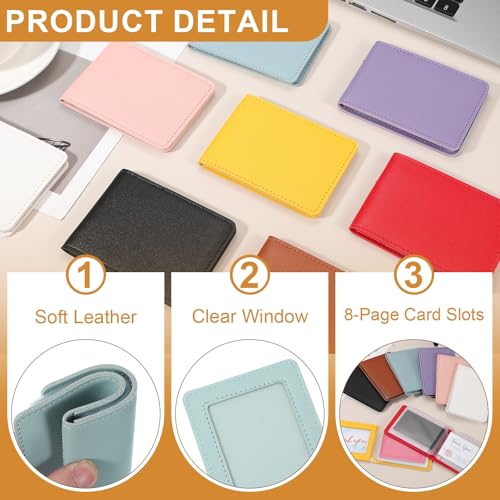 uxcell Leather Credit Card Holder, 10 Slots Blank Driver's License Holder for Women and Men, Multi-Functional Card Organizer for Documents, ID Cards, License(Blue)3