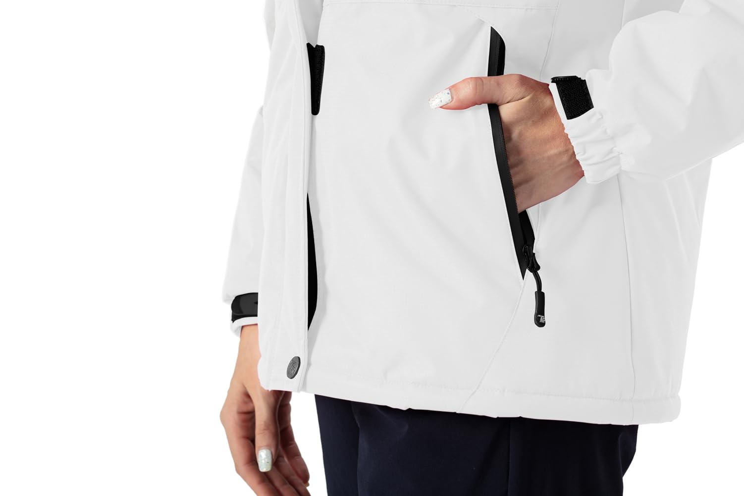 YSENTO Giacca invernale da donna, impermeabile, giacca softshell calda, in pile, con cappuccio rimovibile