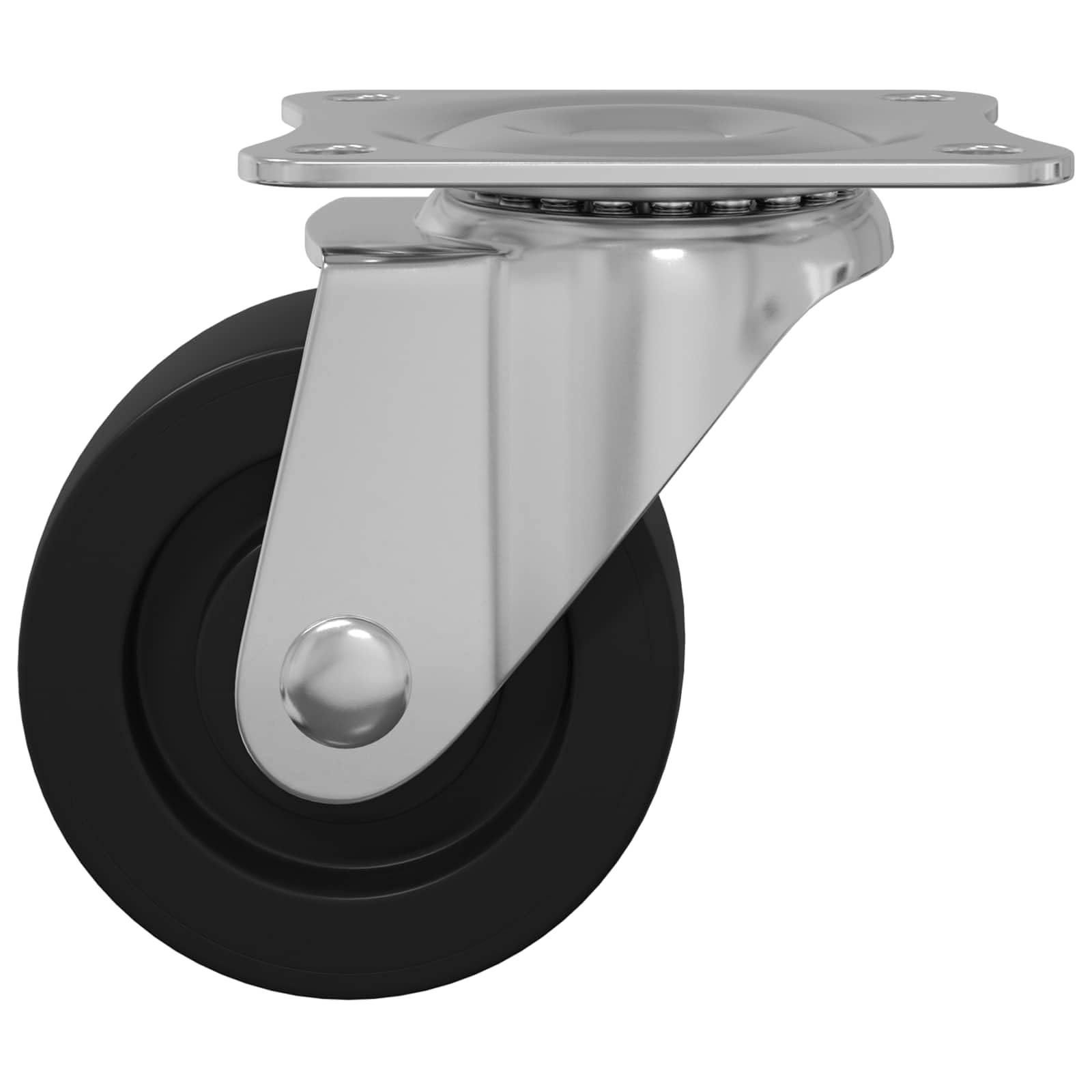 Drehrolle 12 Stück Silber 60 x 60 x 50 mm Eisen Nylon Lenkrolle Möbelrolle Transportrolle Bodenschonend Leise für Werkstattwagen und Schrankwagen