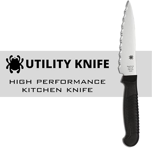 Miniatura 2 de Spyderco Cuchillo utilitario de cocina ligero con hoja de acero inoxidable MBS-26 y mango de plástico de polipropileno