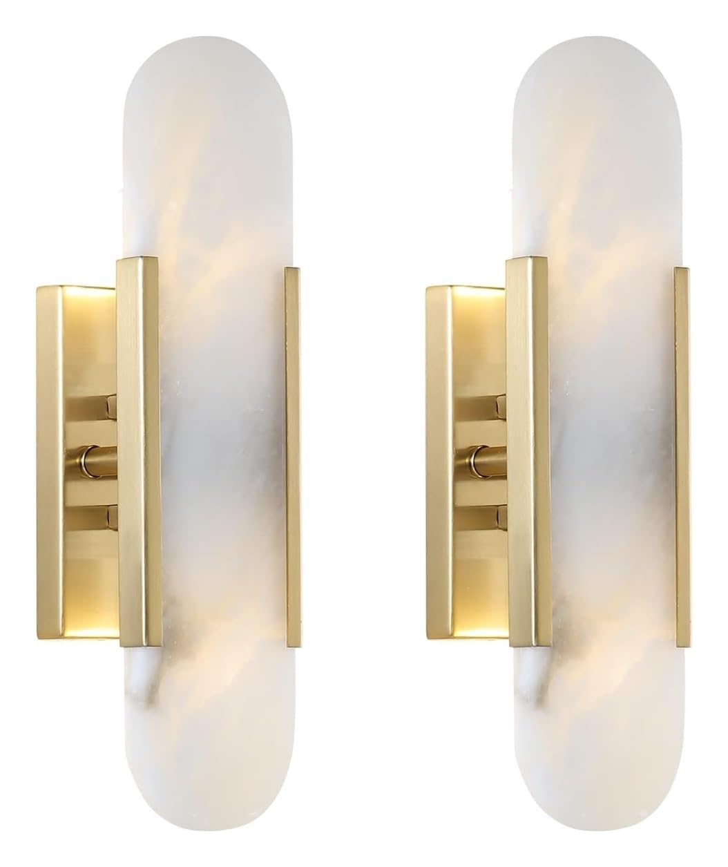Wall Lamps For Bedrooms Set Of 2 Plug In Modern Minimalist Design Art Wall Light Postmodern Iron Wall Sconce Creative Marble Wall Lamp Fixture Bedroom Bathroom Wall Lamps Living Room ( Color : Gold ,