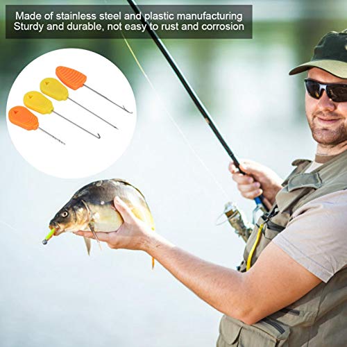 Agulha de pesca com 4 peças, aço inoxidável com agulha de isca, equipamento de pesca para iscas
