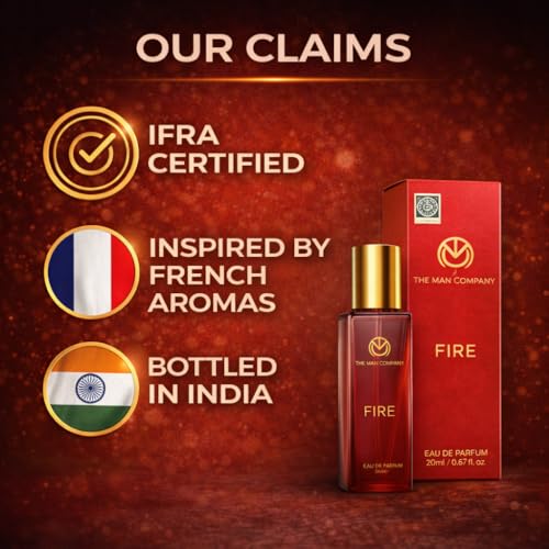 Image of The Man Company Fire EDP - 20ml | Perfume For Man | Premium Long Lasting Fragrance | Fresh, Floral & Woody | Gift For Man | Valentine Gift Set For Husband, Boyfriend