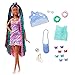 Produktbild Barbie Totally Hair Puppe im Schmetterlingslook, 21,6 cm langes Fantasiehaar, Kleid, 15 Zubehörteile für Haare und Kleidung (8 mit Farbwechseleffekt) für Kinder ab 3 Jahren, HCM91