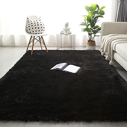 Grand tapis moderne à poils longs, antidérapant, doux au toucher, en fausse fourrure, pour salon, chambre à coucher, canapé, chambre d'enfant - 160 x 230...