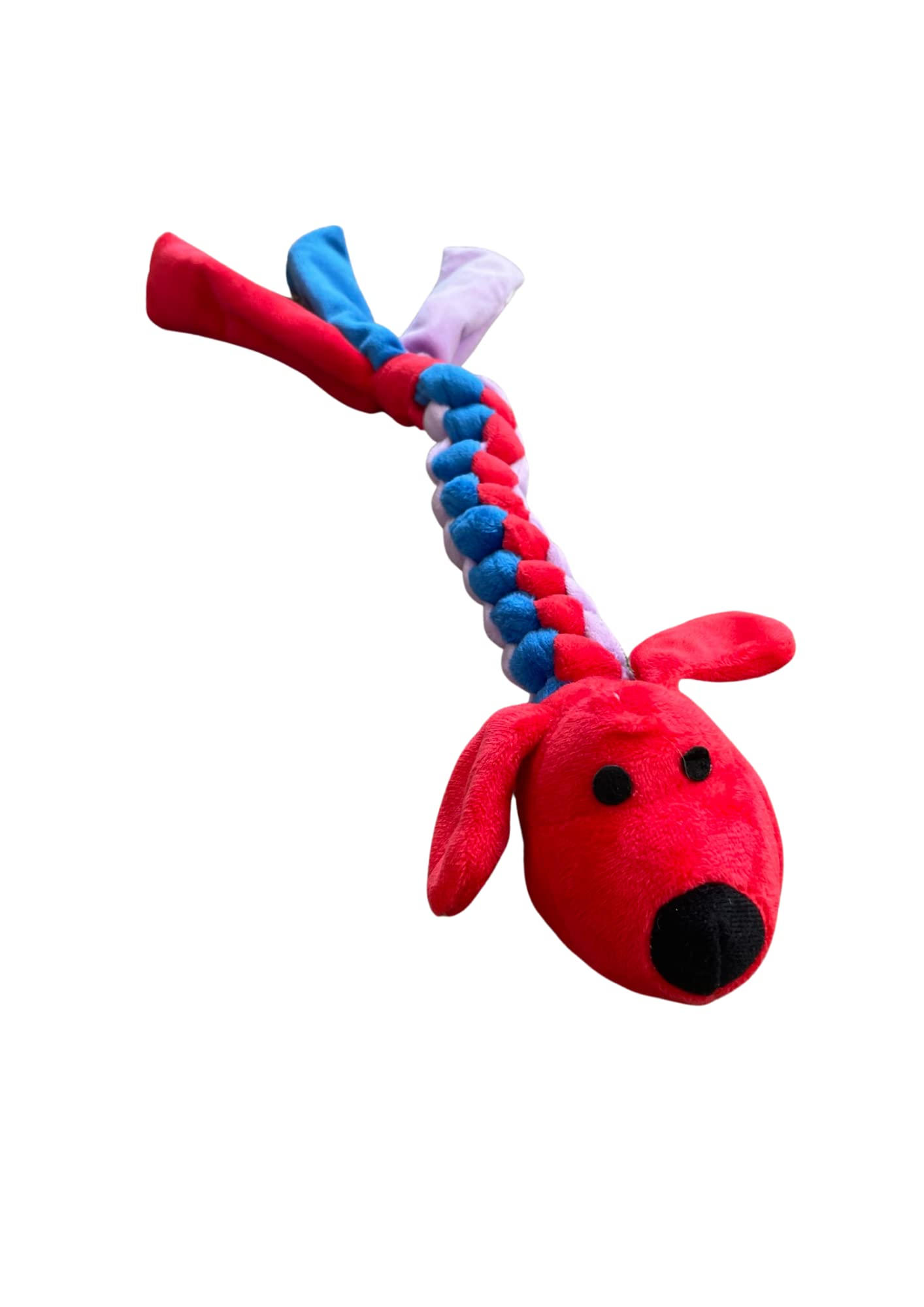 Billipets 40cm Hand Weave Body with 4 Squeakers Dog Toy(Red Dog)