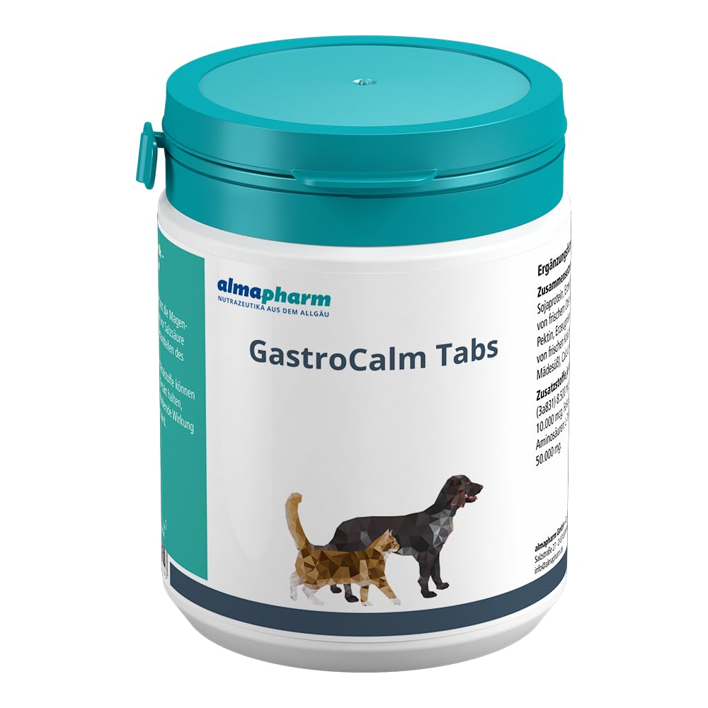 GastroCalm Tabs | Für Hunde & Katzen | 120 Tabs | Mit L-Tryptophan | almapharm | Ergänzungsfuttermittel | Vitalstoffe für eine belastbare Magenschleimhaut