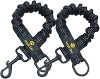 2 stück Verwicklungsfreie Elastische Hundeleine, Keine Verwickelte Doppelte Hundeleine Hundetrainingsleine Reflektierende Elastische Leine Schwarz