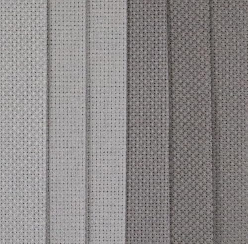 Image of KCS 4 /6 pc of 12 inch x 18 inch(30cmx45cm) 16 Count Cotton Aida Cloth Cross Stitch Fabric (6 pc,Medium Grey+Dark Grey)