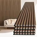 Art3d 4-Piece 94 x 12.6 Inch Acoustic Lightweight Slat Wall Panel - Waterproof Wood Textured Wainscoting Panel of 33 Sq.Ft for Bedroom, Home Theater Office Accent Wall, Walnut
