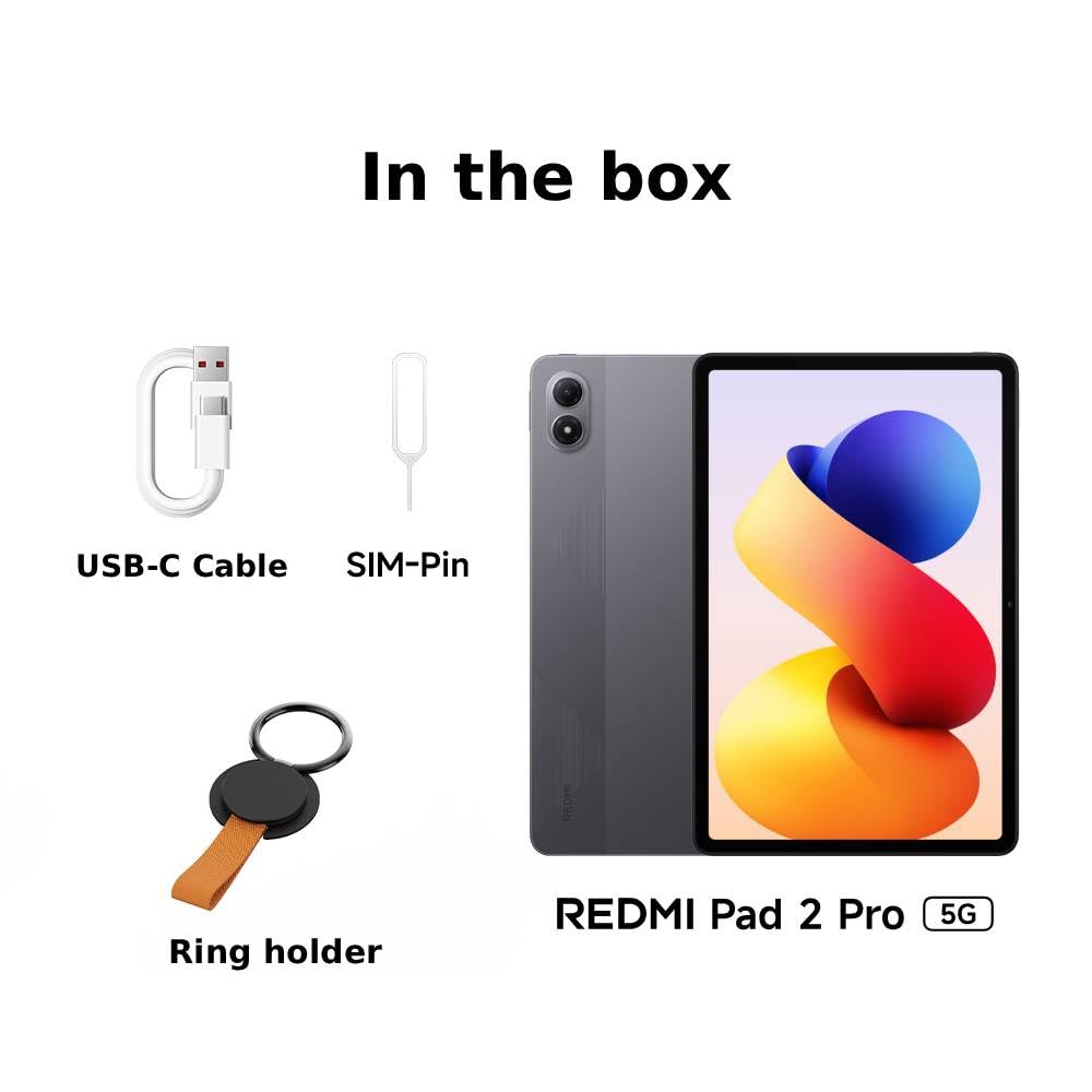Tablette XIAOMI Redmi Pad 2 Pro 5G - Écran 12,1" 2,5K, Batterie 12000mAh, Processeur Snapdragon, 4 Haut-parleurs, 6+128 Go (sans Chargeur)