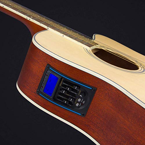 Image of Music Gallery 5 Band Eq Pre-Amp Equalizer Pickup, Acoustic Electric Guitar Preamplifier Tuner With LCD Tuner And Volume Control, Complete Kit