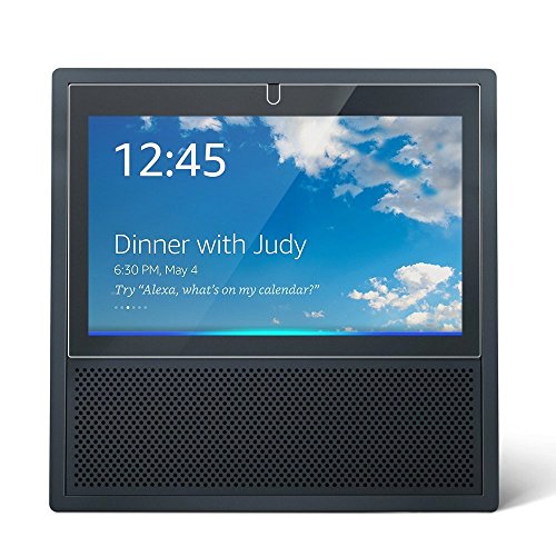 Echo Show Glass Screen Protector (2 Pack) - EMallee Ultra-Thin Film Full Coverage Tempered Glass High Definition Screen Protector for Amazon Echo Show 2017 with Premium Clarity Anti-Scratch