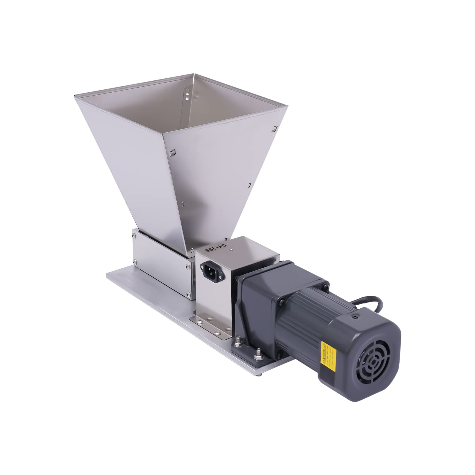 110V Electric Grain Mill 2 Roller Crusher Heavy Duty Malt Mill Grain Crusher, Stainless Steel Roller Barley Crusher (US Plug)